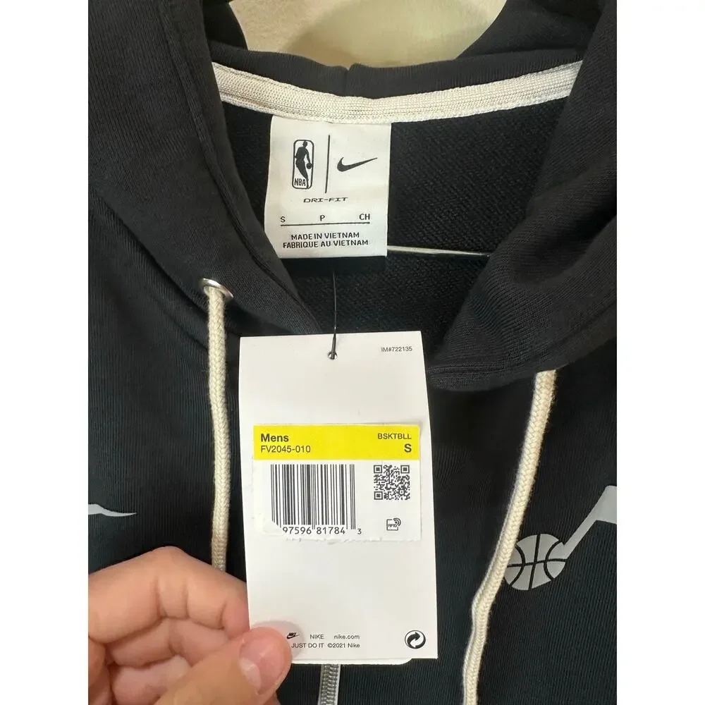 Nike NWT Utah Jazz NBA Standard Issue Full Zip Jacket Hooded Dri Fit Sz S Mens